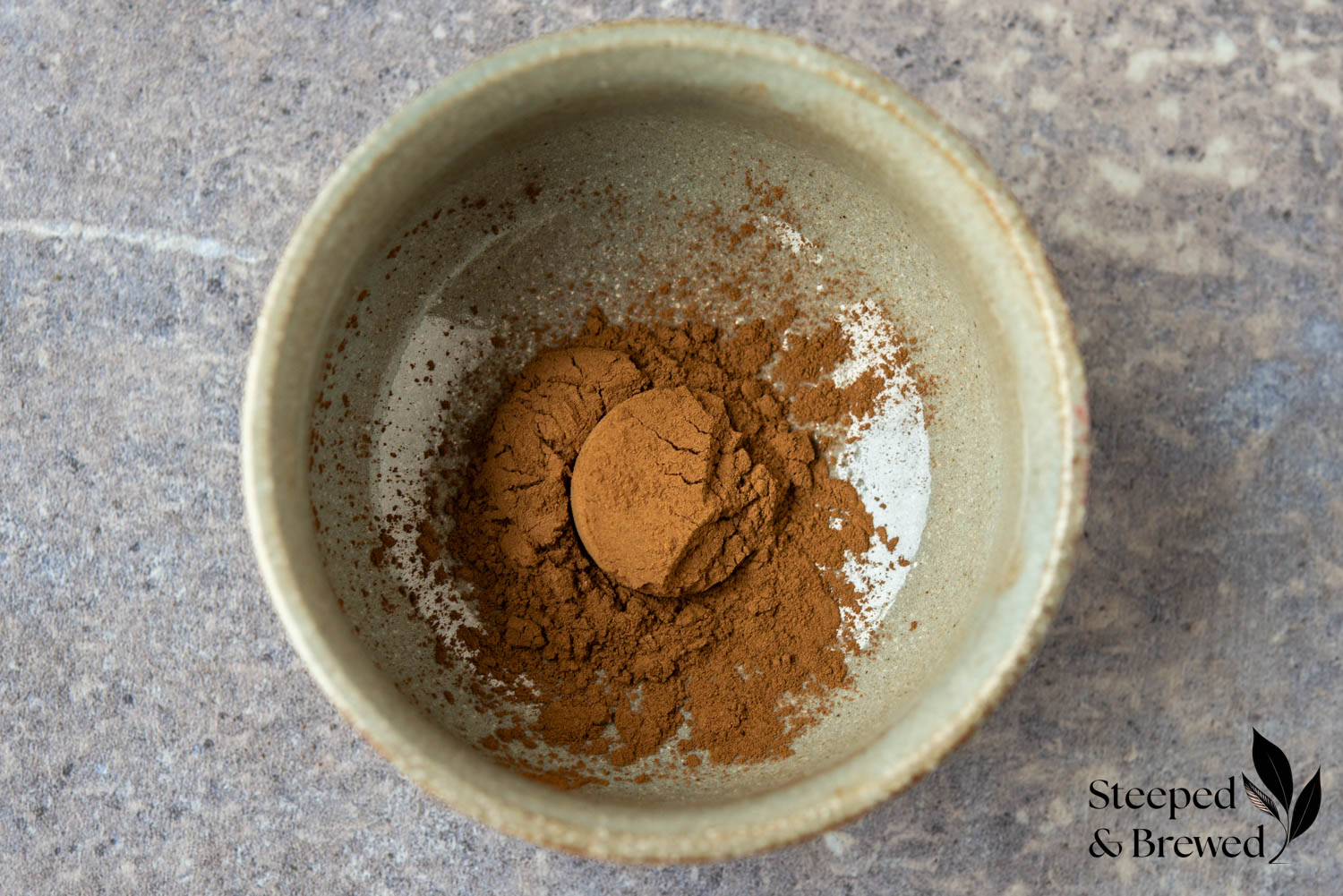 Hojicha powder in a bowl